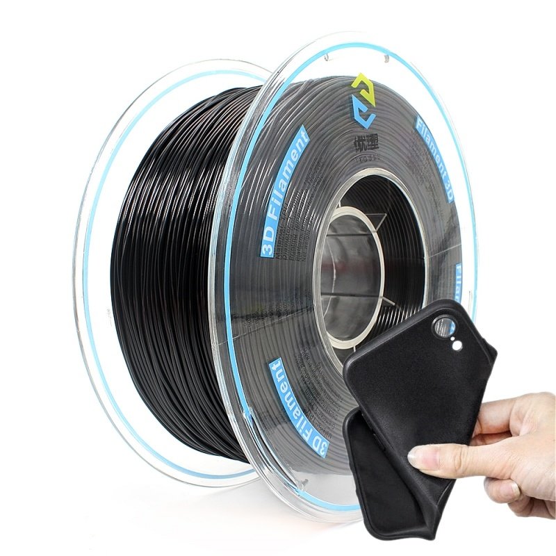 
                Custom Color TPU 95A Filaments Good Printability Black 3D Printer Filaments 1kg
   