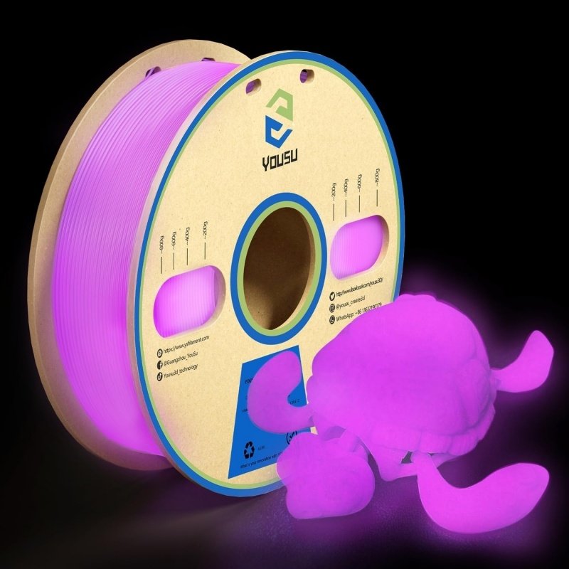 
                Customizable Color 1.75mm PLA Filament Purple Neatly Winding Luminous 3D Printing F