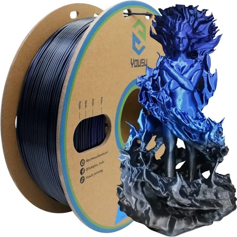 
                Factory Wholesale Dual Color Black to Blue PLA Filaments 1.75mm
            