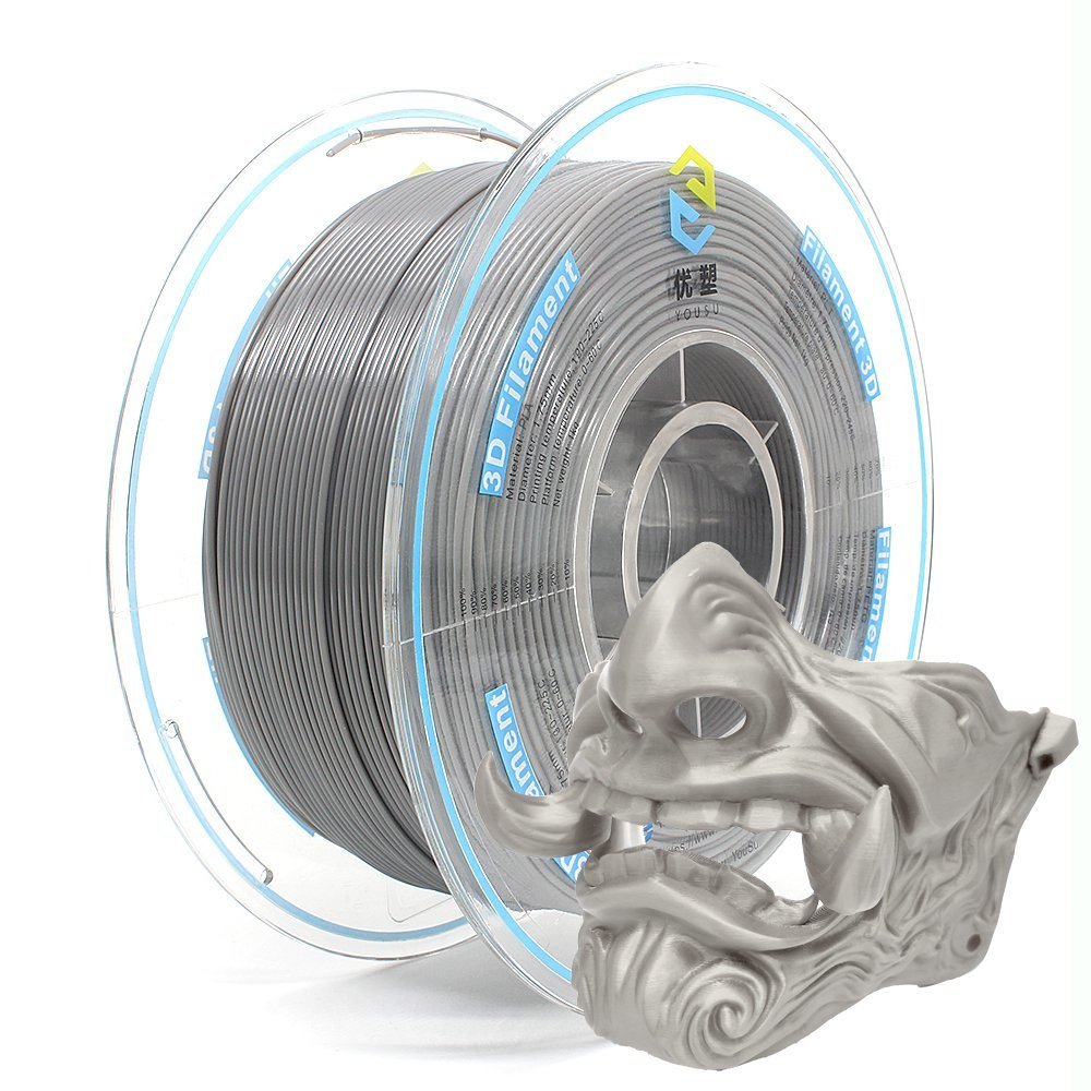 
                Sustainable Safe 3D Printer Filament High Toughness Easy-to-Use Grey PLA Filament 1