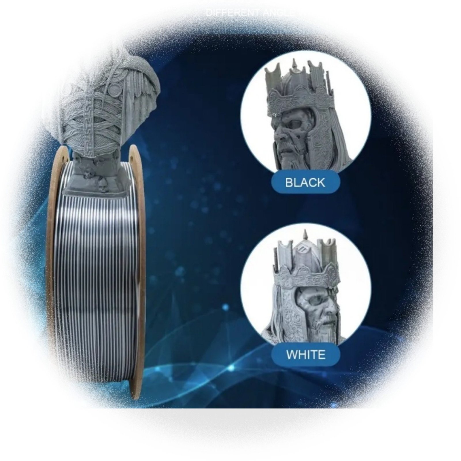 
                Newest Dual-Color Gradient Black to White Silk PLA Filaments
            