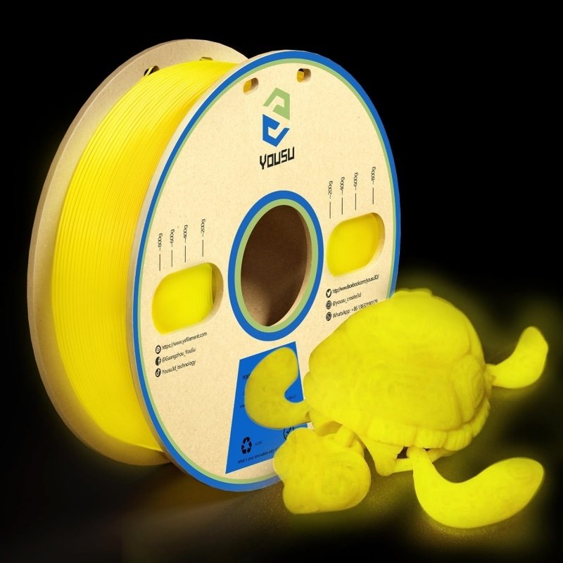 
                Customizable Wholesale PLA Filament 1.75mm Yellow Glow in The Dark 3D Filament
    