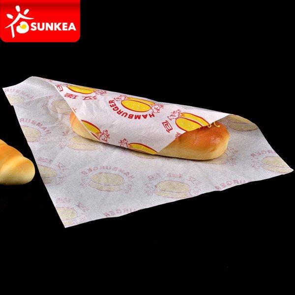 
                Greaseproof Meat Roll Bread Burger Packaging Paper Food Grade Custom Hamburger Wrap