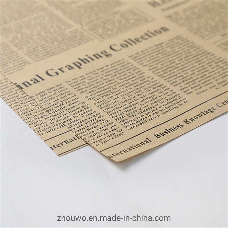 
                Custom Newsprint Gift Flower Brown Kraft Tissue Wrapping Paper Roll Q230104
       