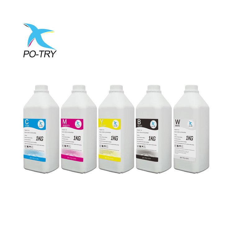 
                Sample Customization Cmykw 1000ml Water Based Printing Ink Pigment Dtf Ink for Dtf 