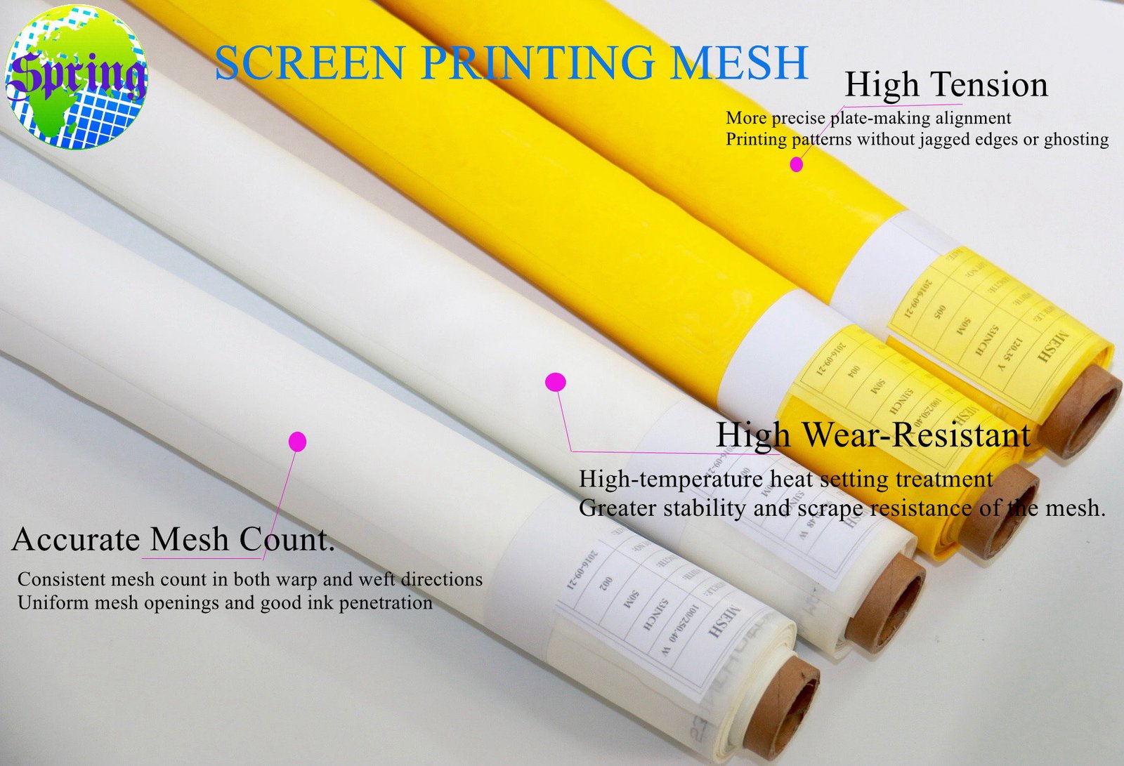
                100mesh 100% Polyester Silk Screen Printing Mesh for Screen Printing
            
