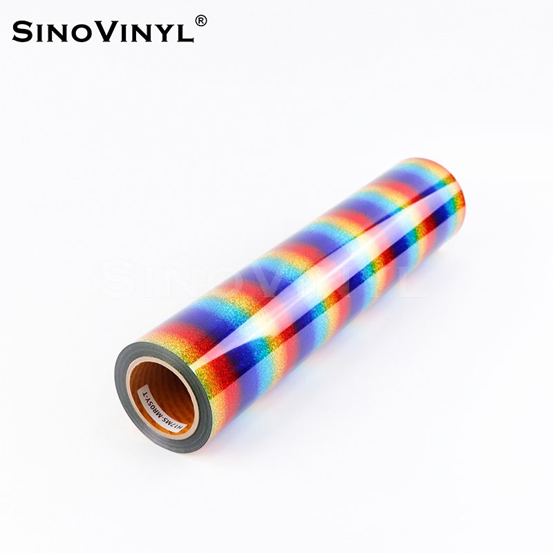 
                SINOVINYL Pattern Heat Transfer Fabric Shiny Holographic Iron-on Glitter Heat Trans
